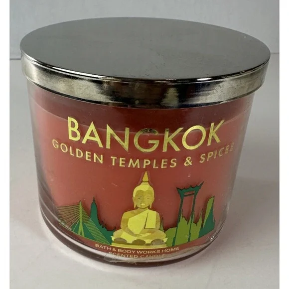 Bath & Body Works Bangkok Golden Temples & Spices Scented 3 Wick Candle 14.5 OZ - Picture 6 of 10